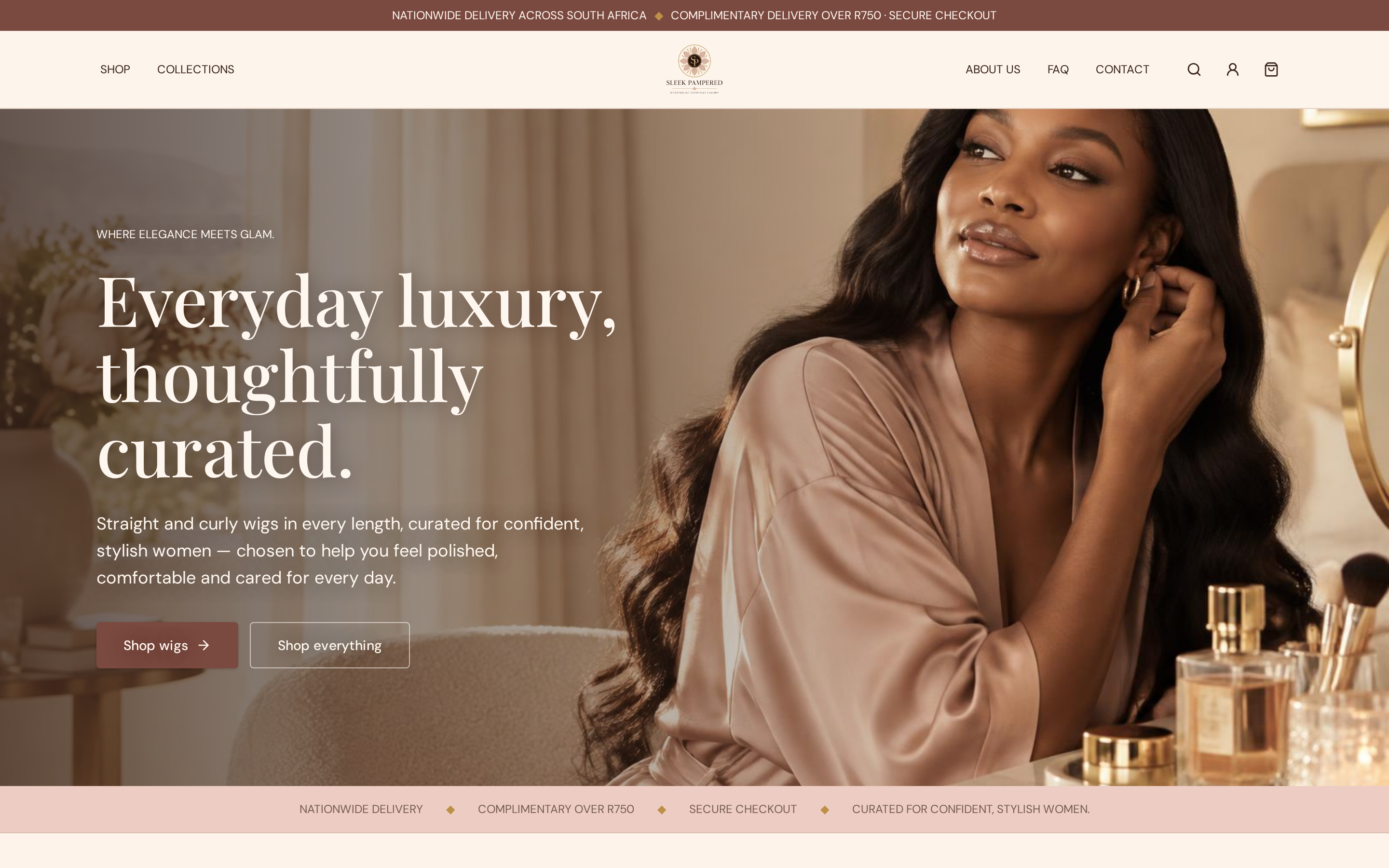 Sleek Pampered website designed by Nexora
