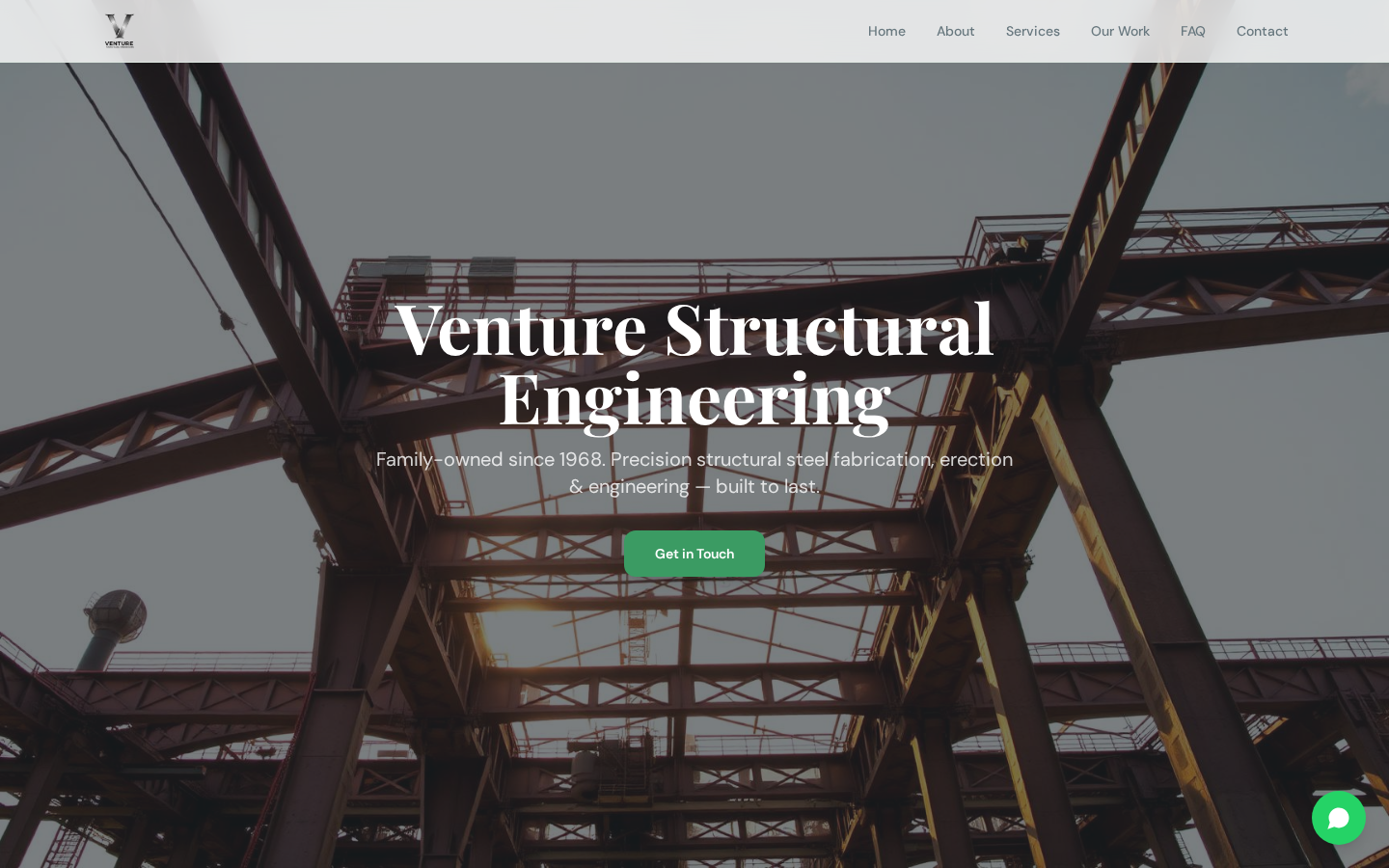 Venture Structural Engineers website designed by Nexora